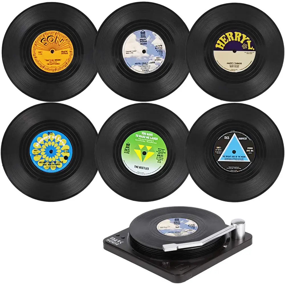 Vinyl Record Coaster Set