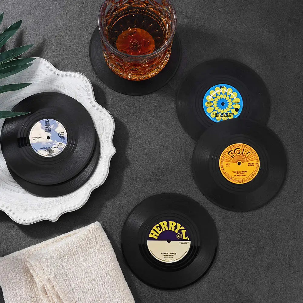 Vinyl Record Coaster Set