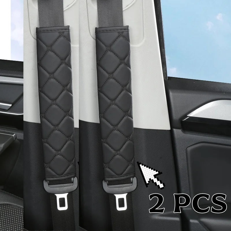 Quilted Leather Seat Belt Pads