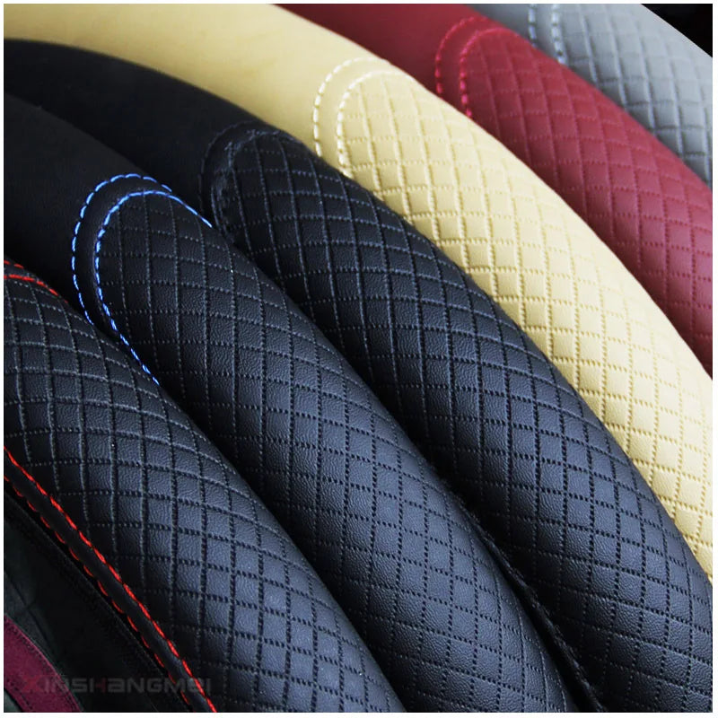 Embossed Leather Steering Wheel Cover
