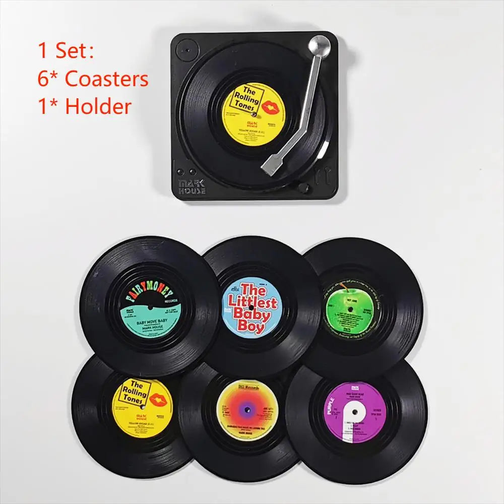 Vinyl Record Coaster Set