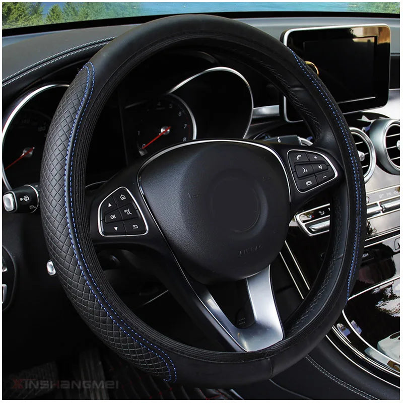 Embossed Leather Steering Wheel Cover