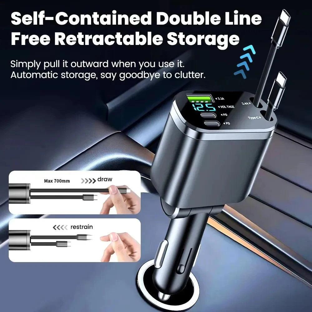 150W Retractable Car Charger