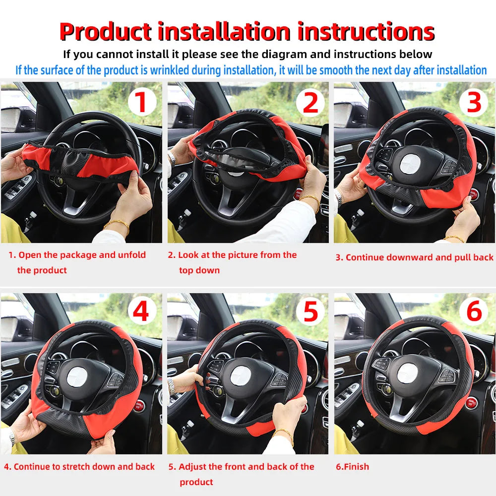 Carbon-Look Steering Wheel Cover