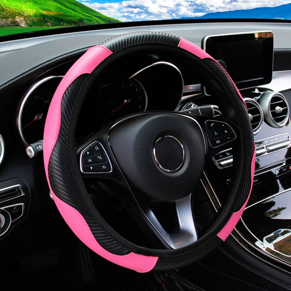 Carbon-Look Steering Wheel Cover