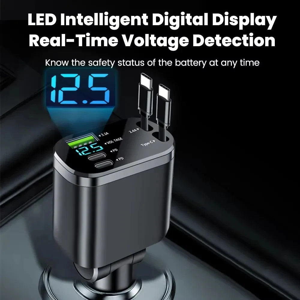 150W Retractable Car Charger