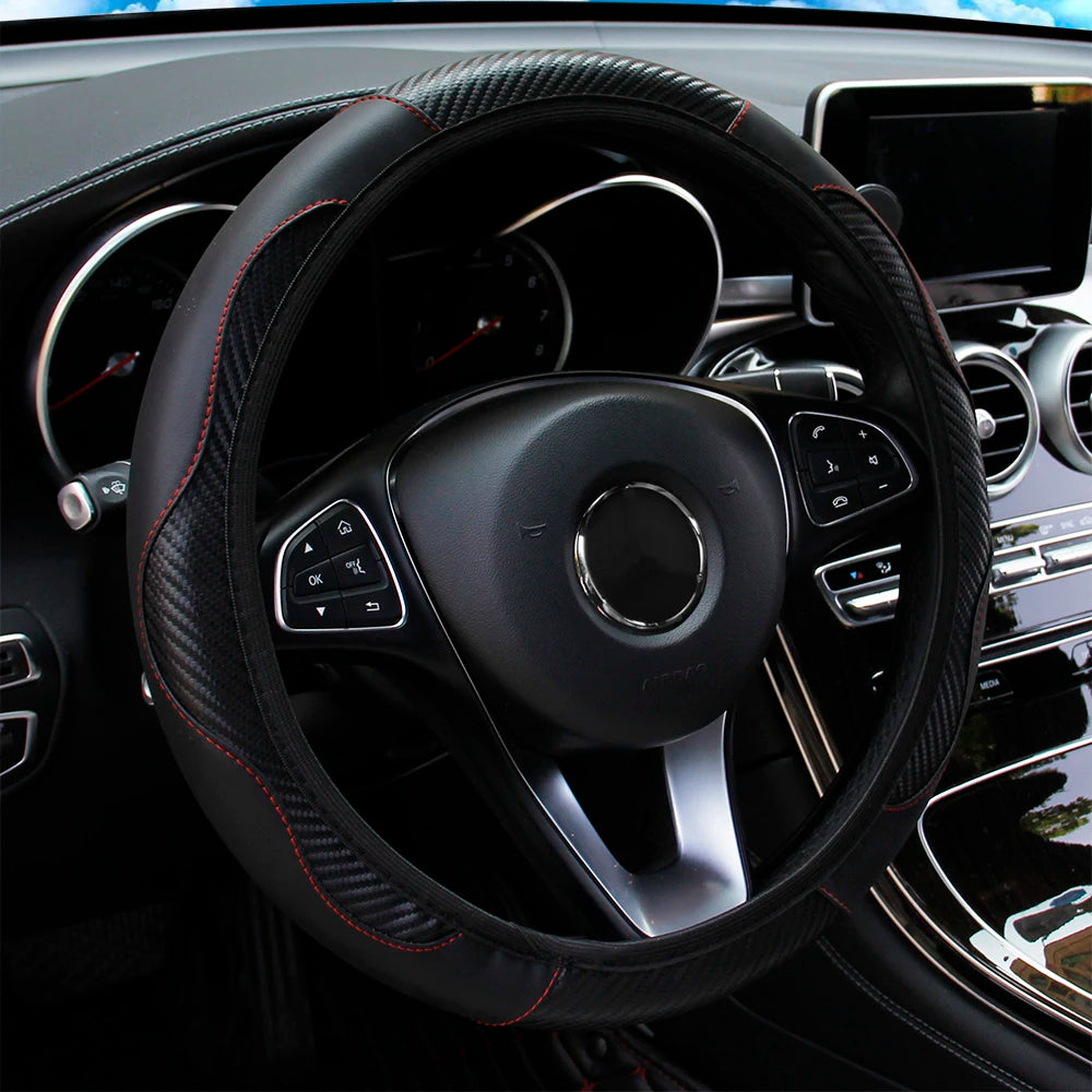 Carbon-Look Steering Wheel Cover