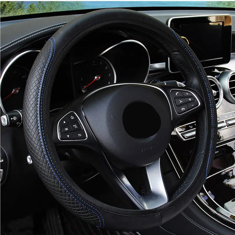 Embossed Leather Steering Wheel Cover