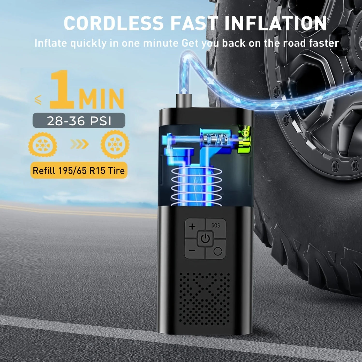150 PSI Cordless Tyre Inflator