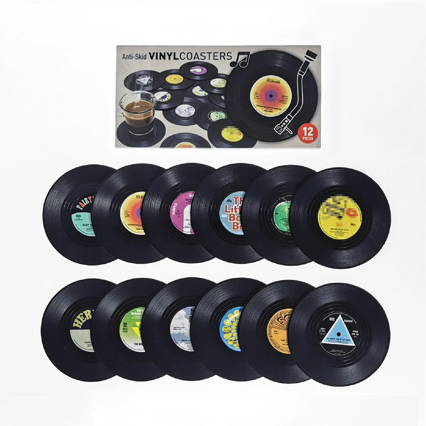 Vinyl Record Coaster Set