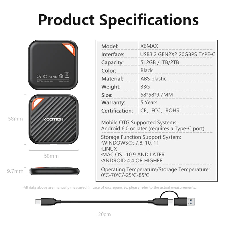 X6 Max Portable SSD