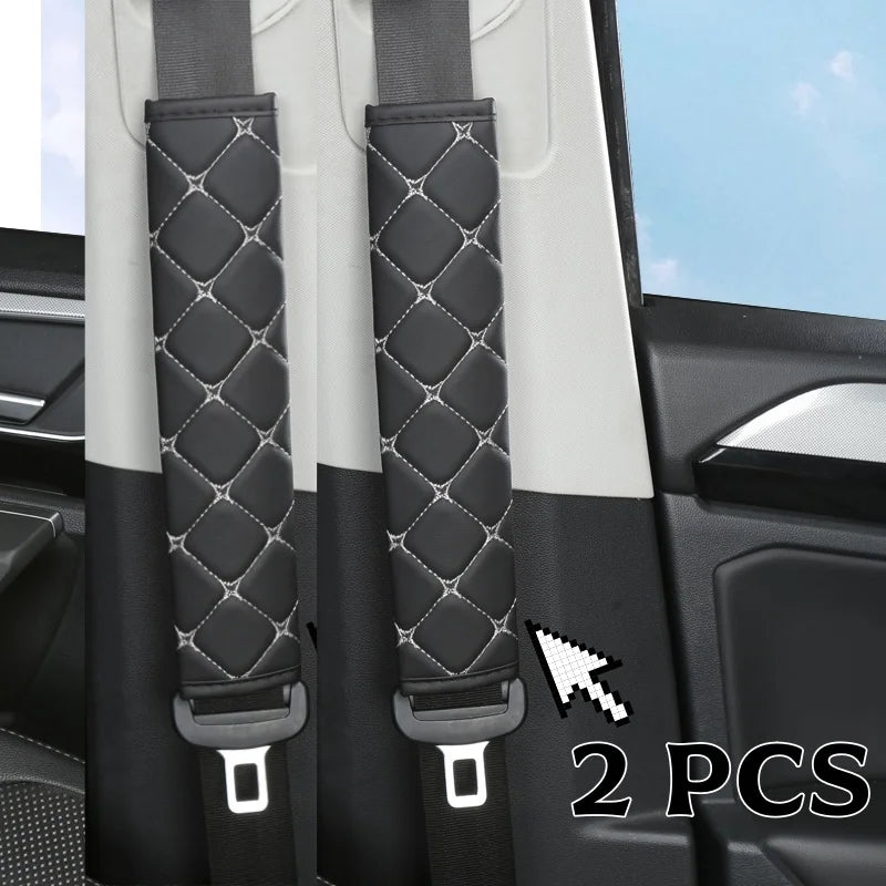 Quilted Leather Seat Belt Pads