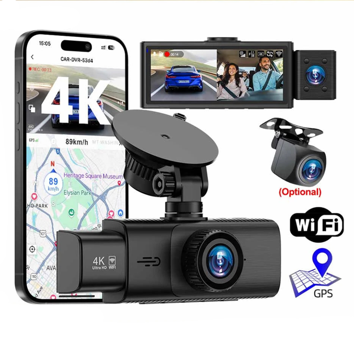 4K Triple-Lens Dash Camera